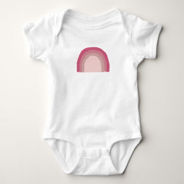 Rainbow Pink Ombre Malerei Baby Bodysuit Baby Strampler (Vorderseite)