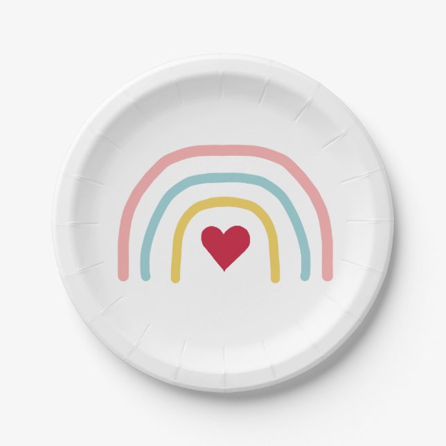 Rainbow Pink Ombre Party Papierplatte Pappteller (Vorderseite)