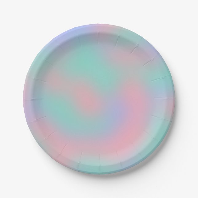 Rainbow Pink Ombre Party Papierplatte Pappteller (Vorderseite)