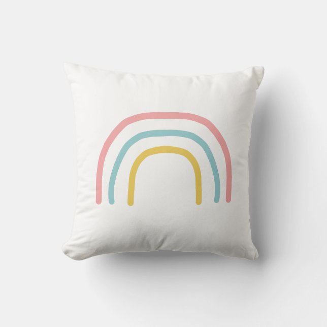 Rainbow Pink Pastellfarben Muster zeichnen Kissen  (Vorderseite)