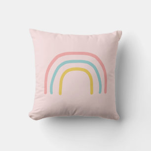 Rainbow Pink Pastellfarben Muster zeichnen Kissen