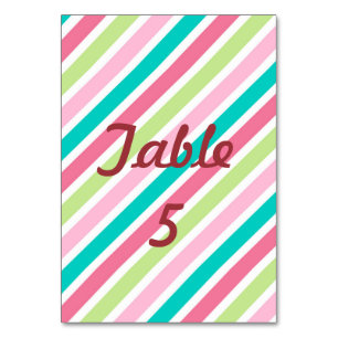 Rainbow Pink Stripes Tischnummer