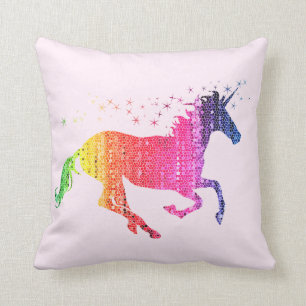 Rainbow Pink Unicorn Kissen