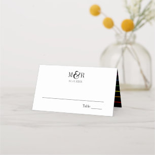 Rainbow Pinstripe Pride Wedding   PLATZKARTE