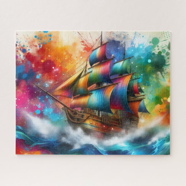 Rainbow Pirate Ship (Horizontal)