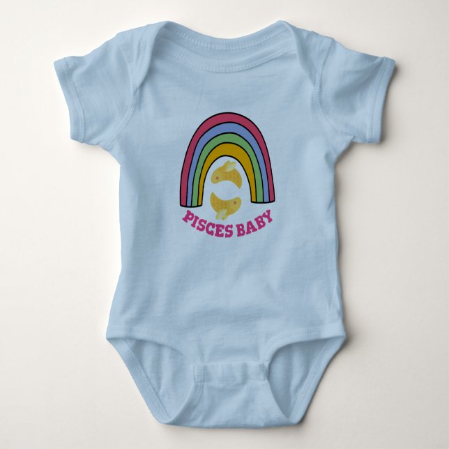 Rainbow Pisces Charm Baby Strampler (Vorderseite)