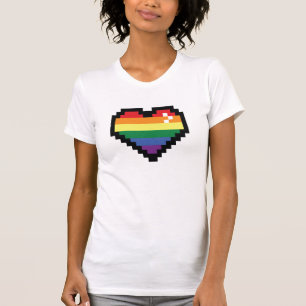 Rainbow Pixel Heart T-Shirt