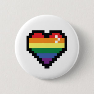 Rainbow Pixel Herz Button