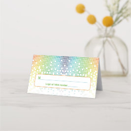 Rainbow Pixel Video Game Gamer Bar Mitzvah Adresse Platzkarte