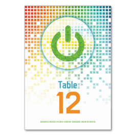 Rainbow Pixel Video Game Gamer Bar Mitzvah Tischnummer