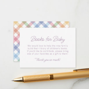 Rainbow plaid einfache, süße Bücher für Babydusche Begleitkarte