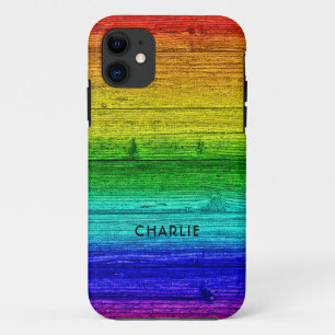 Rainbow Planks individuelle Name iPhone 11 Hülle