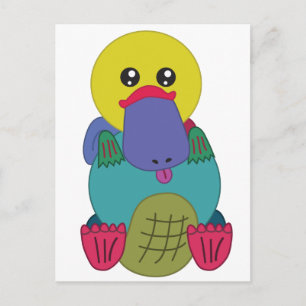 Rainbow Platypus Postkarte