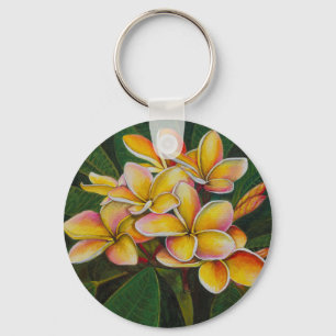 Rainbow Plumeria Schlüsselanhänger