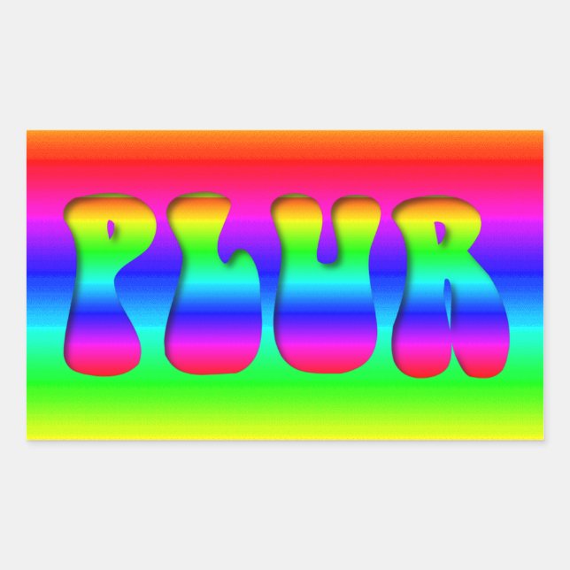 Rainbow PLUR Rechteckiger Aufkleber (Vorderseite)