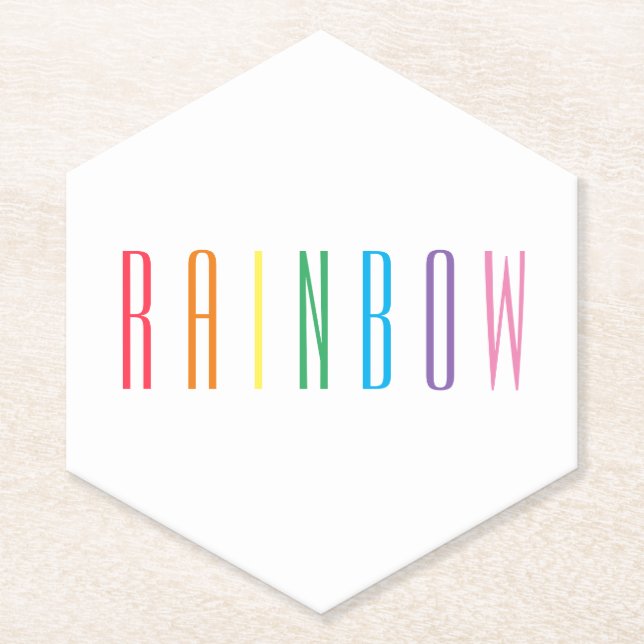RAINBOW Pointy Hexagon Paper Untersetzer (Vorderseite)