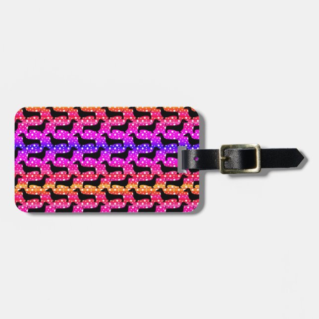 Rainbow Polka Dackeln Gepäckanhänger (Vorderseite horizontal)