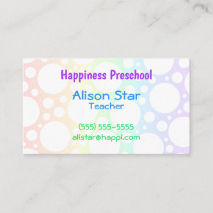 Rainbow Polka Dot Business Cards Visitenkarte
