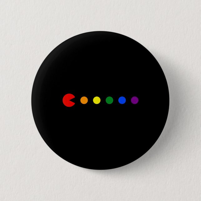 Rainbow Polka Dot Gay Pride Month Lgbtq Ally Button (Vorderseite)