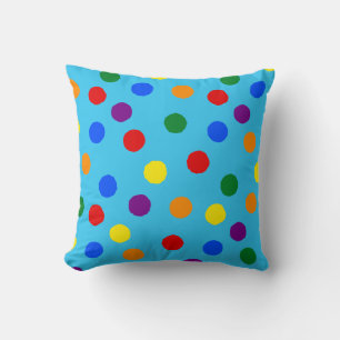 Rainbow Polka Dot Throw Cushion Kissen