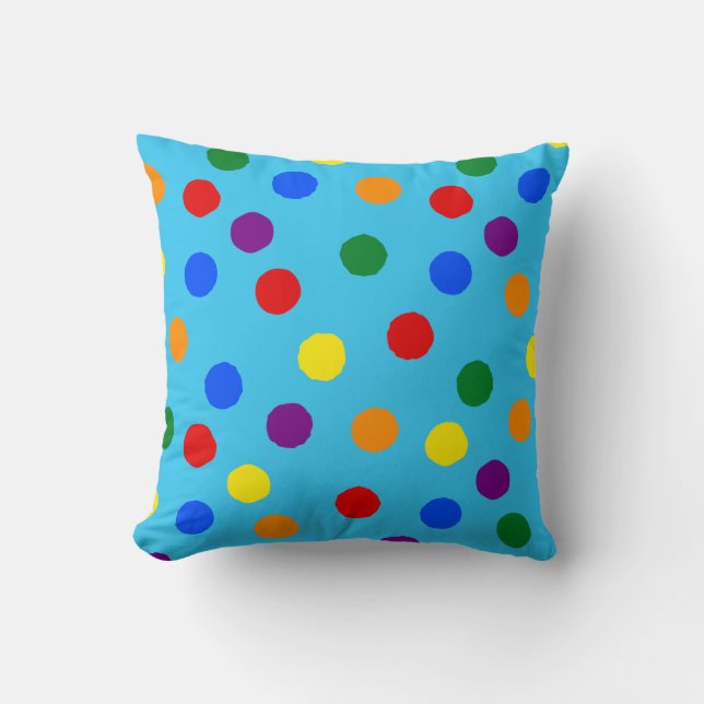 Rainbow Polka Dot Throw Cushion Kissen (Vorderseite)