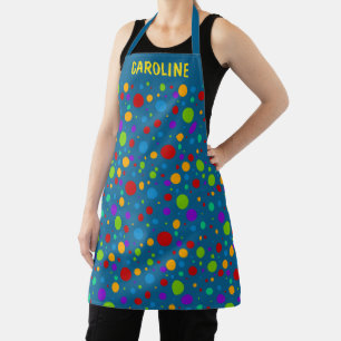 Rainbow Polka Dots auf Blue Custom Schürze