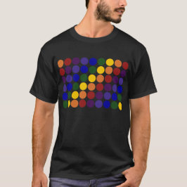 Rainbow Polka Dots auf Schwarz T-Shirt