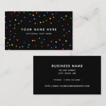 Rainbow Polka Dots Black Confetti Muster