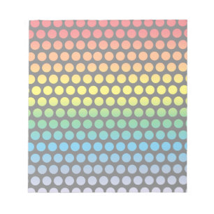 Rainbow Polka Dots Black Notizblock
