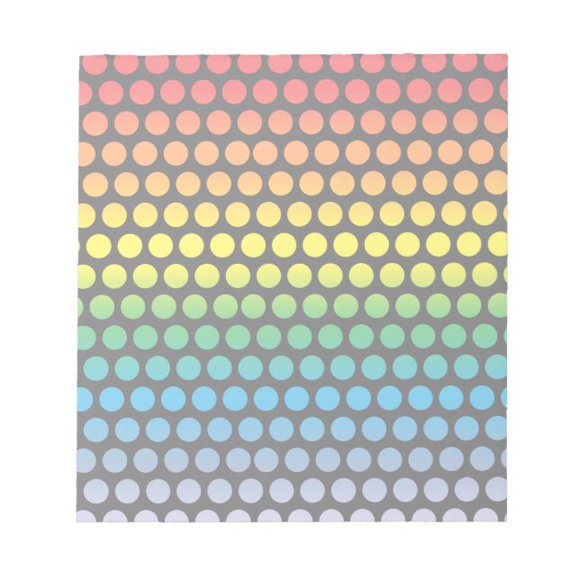 Rainbow Polka Dots Black Notizblock (Vorderseite)