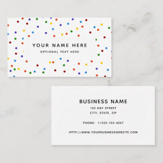 Rainbow Polka Dots Confetti Muster Visitenkarte