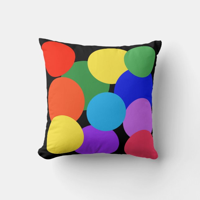 Rainbow Polka Dots Kissen (Vorderseite)