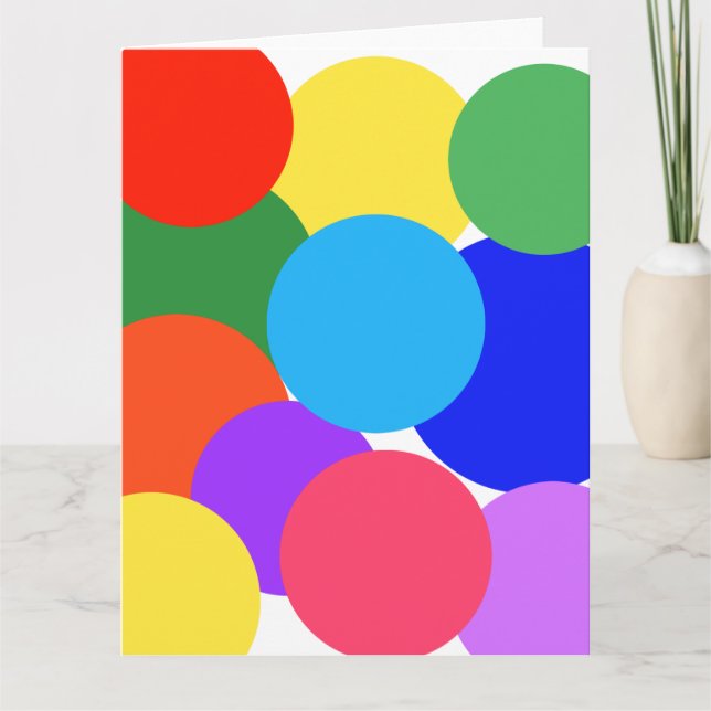 Rainbow Polka Dots Notecard Dankeskarte (Vorderseite)