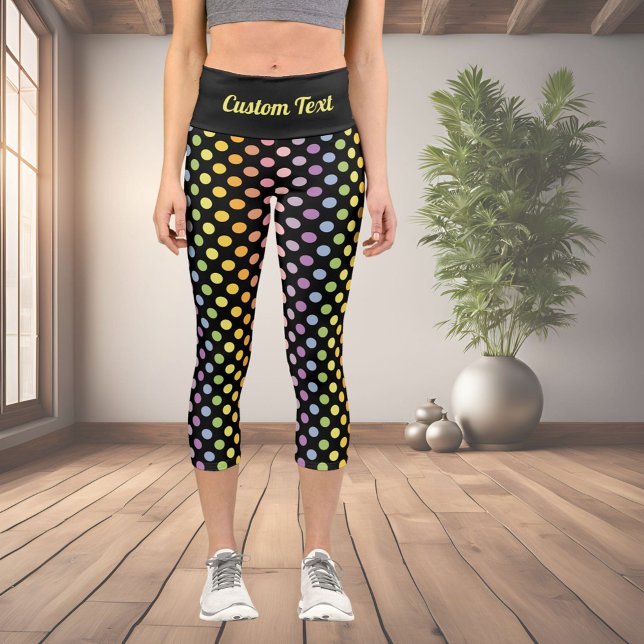 Rainbow Polka Dots Pattern Capri Leggings (Von Creator hochgeladen)