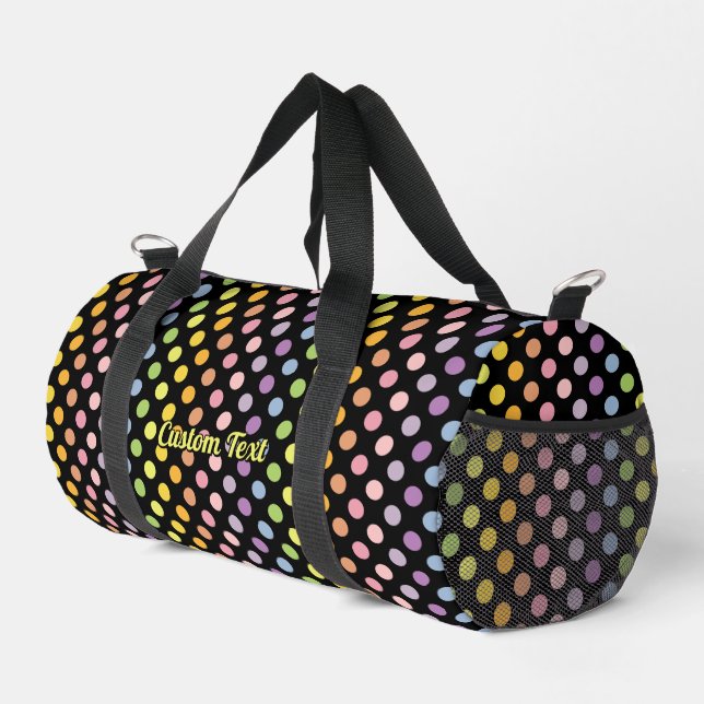 Rainbow Polka Dots Pattern Duffle Bag (Rechte Ecke)