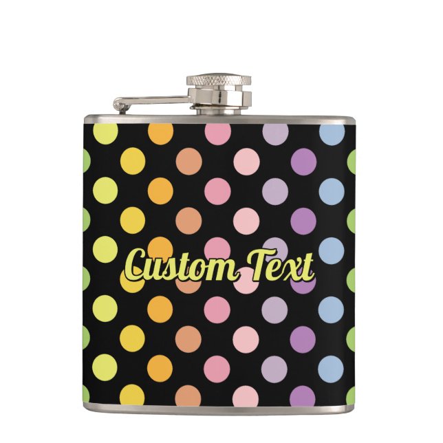 Rainbow Polka Dots Pattern Flachmann (Vorderseite)
