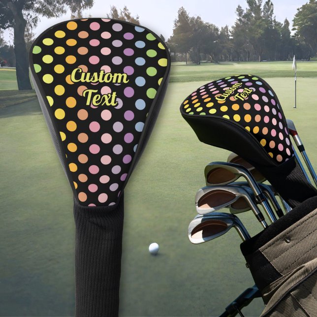 Rainbow Polka Dots Pattern Golf Headcover (Von Creator hochgeladen)