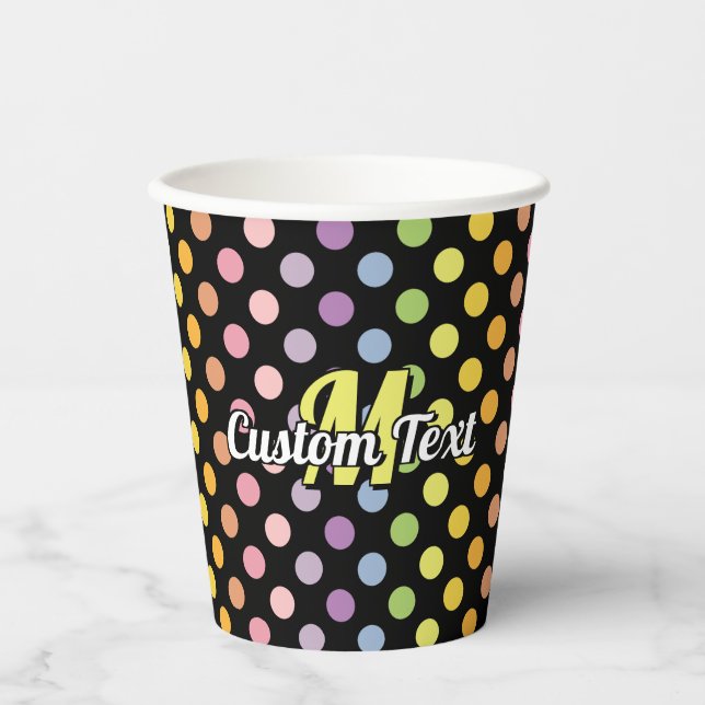 Rainbow Polka Dots Pattern Pappbecher (Vorderseite)