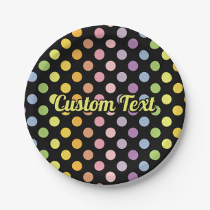Rainbow Polka Dots Pattern Pappteller
