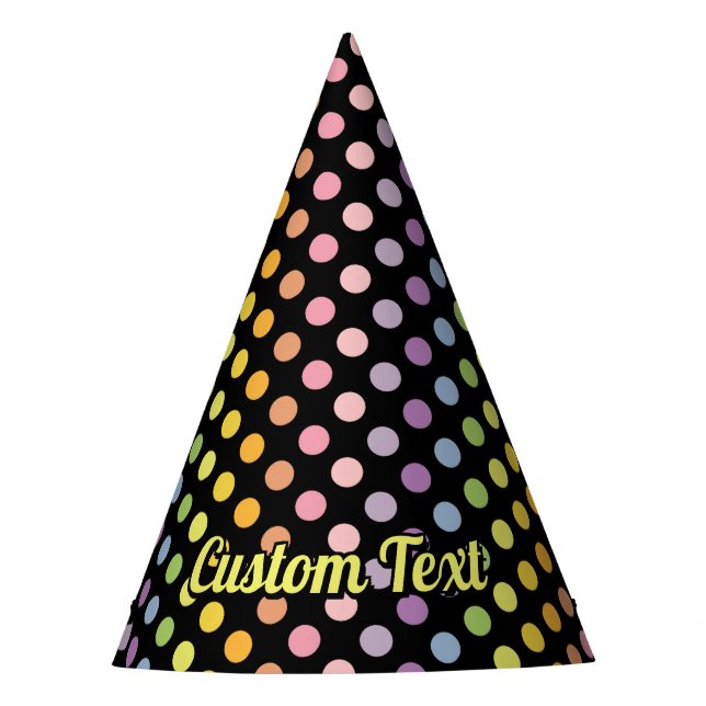 Rainbow Polka Dots Pattern Partyhütchen (Vorderseite)