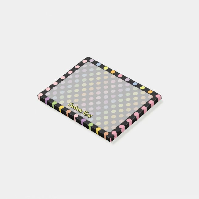 Rainbow Polka Dots Pattern Post-it Klebezettel (angewinkelt)