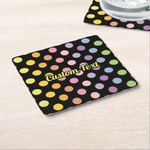 Rainbow Polka Dots Pattern Rechteckiger Pappuntersetzer