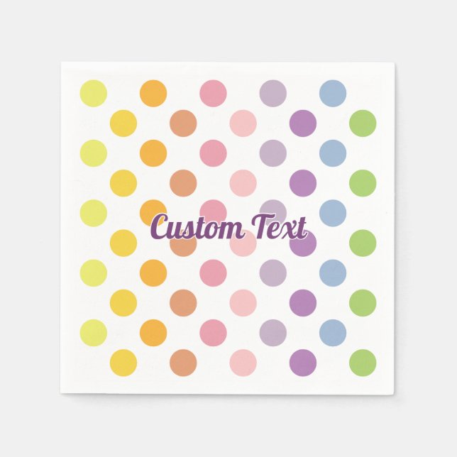 Rainbow Polka Dots Pattern Serviette (Vorderseite)