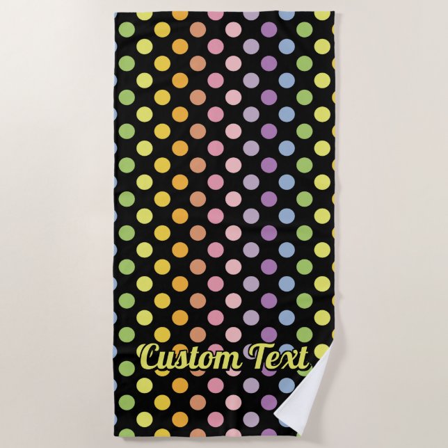 Rainbow Polka Dots Pattern Strandtuch (Vorderseite)