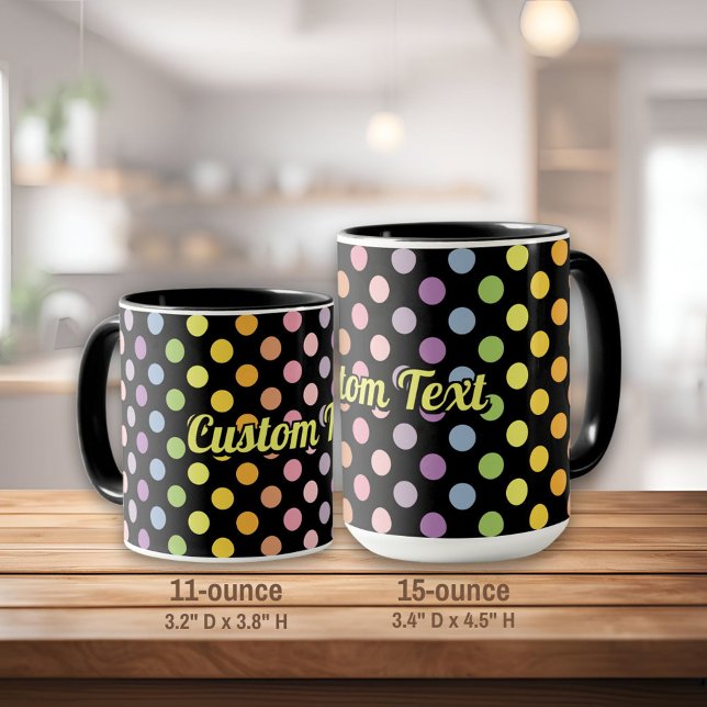 Rainbow Polka Dots Pattern Tasse (Von Creator hochgeladen)