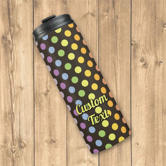 Rainbow Polka Dots Pattern Thermosbecher (Von Creator hochgeladen)