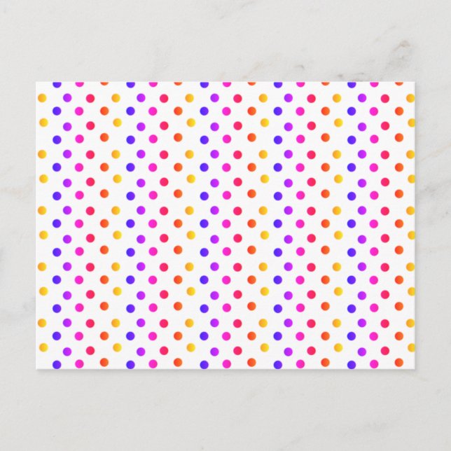 Rainbow Polka Dots Postkarte (Vorderseite)