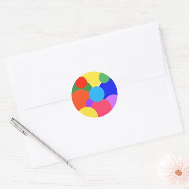 Rainbow Polka Dots Runder Aufkleber (Umschlag)