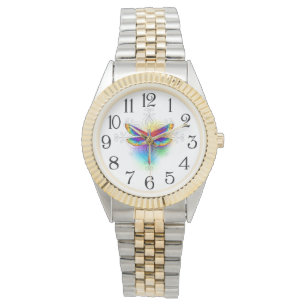 Rainbow Polygonal Dragonfly Armbanduhr