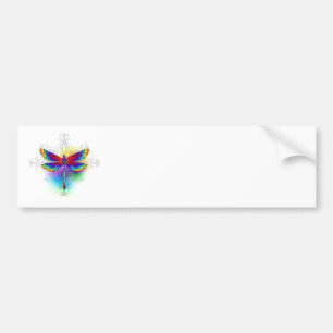 Rainbow Polygonal Dragonfly Autoaufkleber